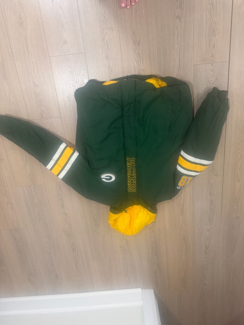 STARTER Green and Yellow Green Bay Packers Varsity Jacket